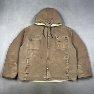 Carhartt Tan Hooded Work Jacket
